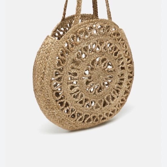 Zara Tan Woven Tote Bag - Picture 6 of 6